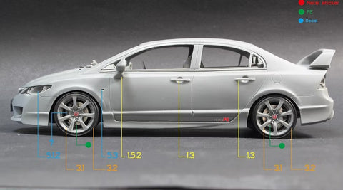 ズームオン Z001 1/24 ホンダ シビック FD2 タイプR (新型)