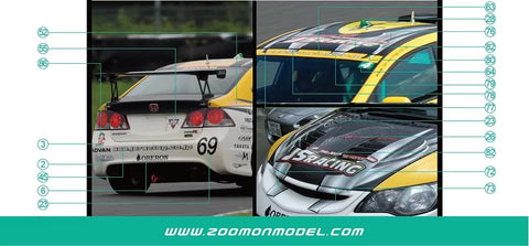 ズームオン Z037 1/24 ホンダ シビック FD2R J's レーシングバージョン