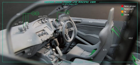 ズームオン Z037 1/24 ホンダ シビック FD2R J's レーシングバージョン