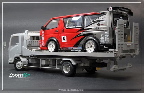 ズームオン Z060 1/24 いすゞ エルフ フラットベッド 車載専用車