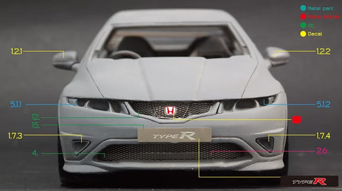 ズームオン Z079 1/24 ホンダ シビック FN2 タイプR