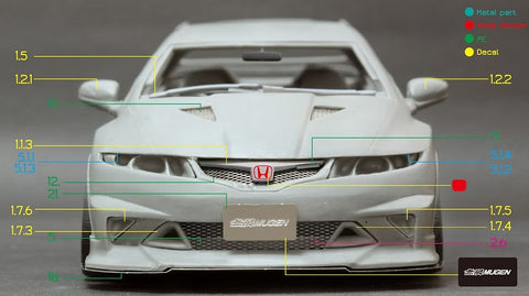 ズームオン Z085 1/24 ホンダ シビック FN2 無限
