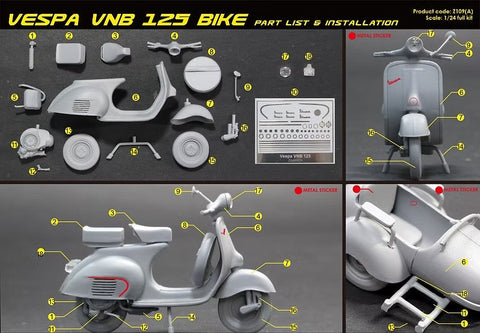 ズームオン Z111(C) 1/24 ベスパ VNB 125 キャリア(バイク別売)
