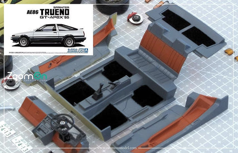 ズームオン ZC013 1/24 カーペットセット - トヨタ AE86  - イエロー