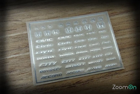ズームオン ZD031 1/24 - 1/43 ホンダ ロゴ(B)メタルステッカー