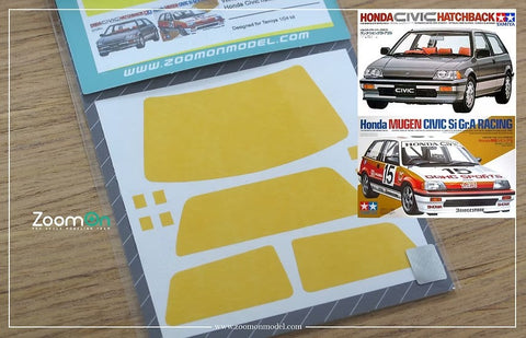 ズームオン ZD066 1/24 ウインドー・ライト 塗装マスキング- ホンダ シビック ハッチバック