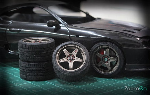ズームオン ZR020 1/24 17インチ TRD T3 Sport ホイールセット