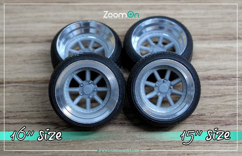 ズームオン ZR037 1/24 16インチ Rotiform MLW ホイールセット