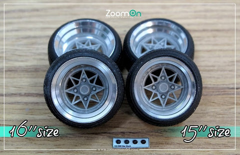 ズームオン ZR040 1/24 15インチ SSR スターシャーク ホイールセット