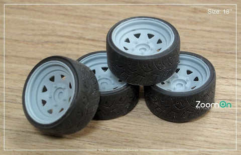 ズームオン ZR060 1/24 16インチ ダイヤモンド スチール ホイールセット