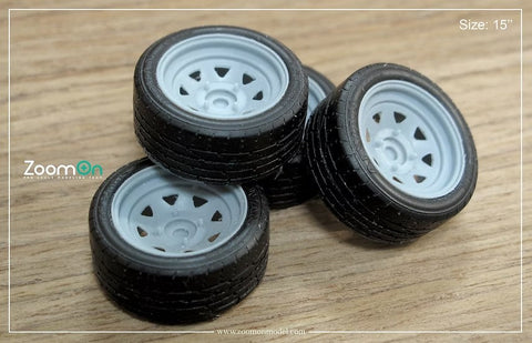 ズームオン ZR060 1/24 17インチ ダイヤモンド スチール ホイールセット