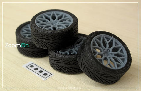 ズームオン ZR102 1/24 20インチ Vossen HF-2 ホイールセット