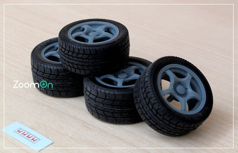 ズームオン ZR125 1/24 エンケイ NSX (NA1) Type R ホイールセット (フロント15インチリア16インチ) (タイヤ無し)