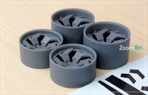 ズームオン ZR145  1/24 PUR LX12 リムセット フロント19インチ リア20インチ (アオシマ用)